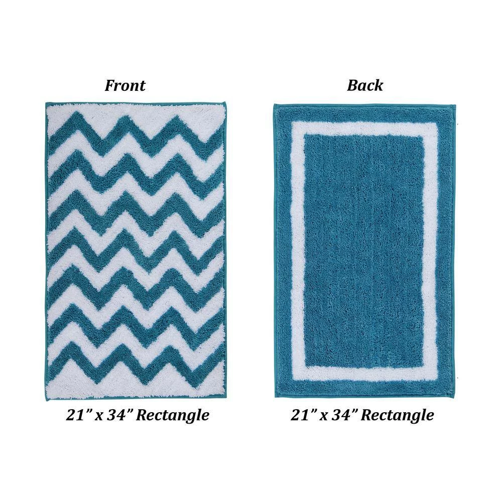 Pegasus Collection 2-Piece Aqua 100% Polyester 17 in. x 24 in., 21 in. x 34 in. Bath Rug Set by Better Trends 7 Pegasus Collection 2-Piece Aqua 100% Polyester 17 in. x 24 in., 21 in. x 34 in. Bath Rug Set by Better Trends - Image 5
