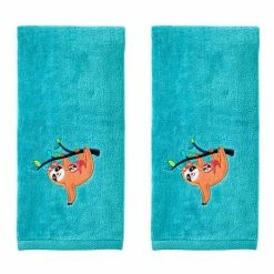 2-Piece Sloth Aqua 100% Cotton Hand Towel Set by SKL Home