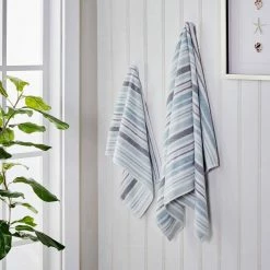 Farmhouse Stripe 2 Piece Hand Towel Set by SKL Home -Better Trends Sales Store aqua skl home bath towels w4559500835203 44 1000