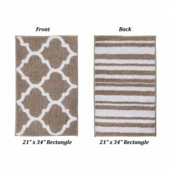 Marrakesh Collection 2-Piece Beige 100% Polyester 17 in. x 24 in., 21 in. x 34 in. Bath Rug Set by Better Trends -Better Trends Sales Store beige better trends bathroom rugs bath mats bama2pc1721be 1f 1000