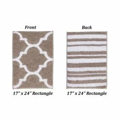 Marrakesh Collection 2-Piece Beige 100% Polyester 17 in. x 24 in., 21 in. x 34 in. Bath Rug Set by Better Trends -Better Trends Sales Store beige better trends bathroom rugs bath mats bama2pc1721be 4f 1000