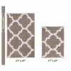 Marrakesh Collection 2-Piece Beige 100% Polyester 17 in. x 24 in., 21 in. x 34 in. Bath Rug Set by Better Trends