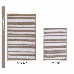 Marrakesh Collection 2-Piece Beige 100% Polyester 17 in. x 24 in., 21 in. x 34 in. Bath Rug Set by Better Trends -Better Trends Sales Store beige better trends bathroom rugs bath mats bama2pc1721be c3 1000