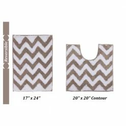 Pegasus Collection 2-Piece Beige100% Polyester 17 in. x 24 in., 20 in. x 20 in. Bath Rug Set by Better Trends
