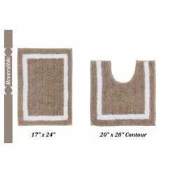 Pegasus Collection 2-Piece Beige100% Polyester 17 in. x 24 in., 20 in. x 20 in. Bath Rug Set by Better Trends -Better Trends Sales Store beige better trends bathroom rugs bath mats bape2pc1720be c3 1000