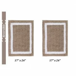 Pegasus Collection 2-Piece Beige100% Polyester 17 in. x 24 in., 17 in. x 24 in. Bath Rug Set by Better Trends -Better Trends Sales Store beige better trends bathroom rugs bath mats bape2pc1724be c3 1000