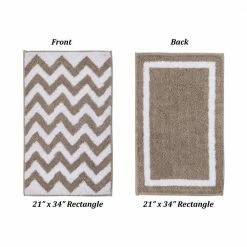 Pegasus Collection 3-Piece Beige100% Polyester 20 in. x 20 in., 21 in. x 34 in., 20 in. x 60 in. Bath Rug Set by Better Trends -Better Trends Sales Store beige better trends bathroom rugs bath mats bape3pc202160be 1f 1000