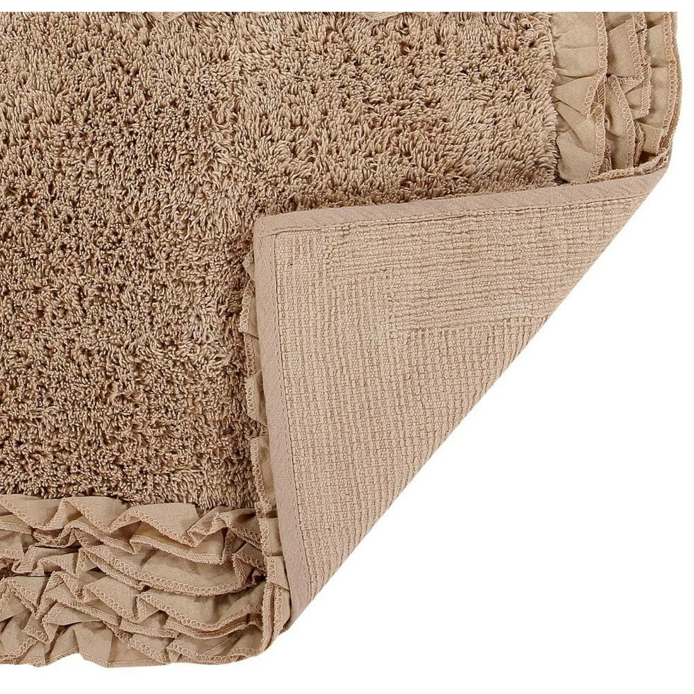 Shaggy Border Collection 2 Piece Beige 100% Cotton Bath Rug Set - (17" x 24" : 17" x 24") by Better Trends 4 Shaggy Border Collection 2 Piece Beige 100% Cotton Bath Rug Set - (17" x 24" : 17" x 24") by Better Trends - Image 2
