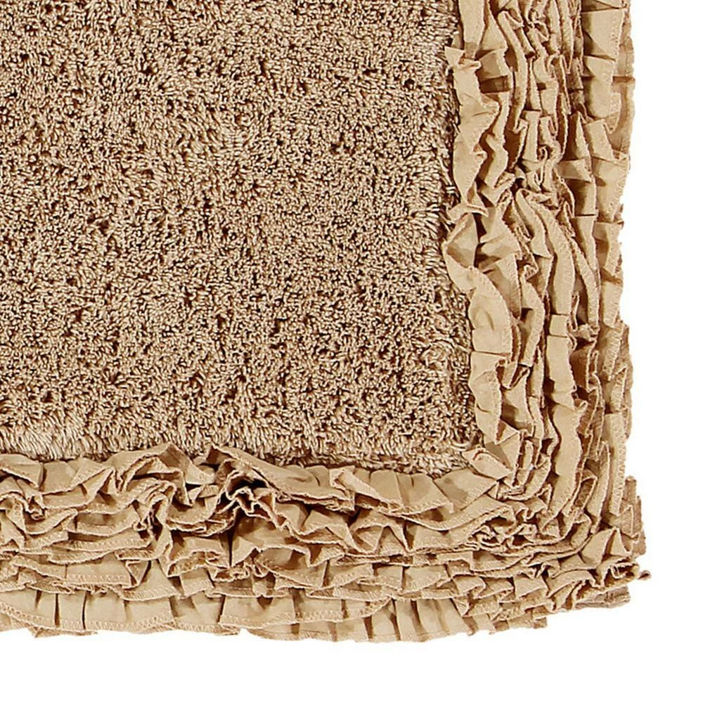 Shaggy Border Collection 2 Piece Beige 100% Cotton Bath Rug Set - (17" x 24" : 17" x 24") by Better Trends 6 Shaggy Border Collection 2 Piece Beige 100% Cotton Bath Rug Set - (17" x 24" : 17" x 24") by Better Trends - Image 4