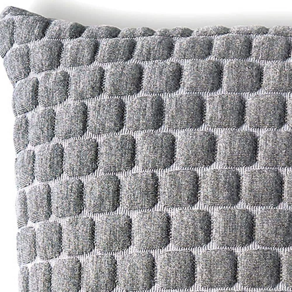 Gray Memory Gel Twin Size Pillow with Stretched Knit Cover by Benjara 5 Gray Memory Gel Twin Size Pillow with Stretched Knit Cover by Benjara - Image 4