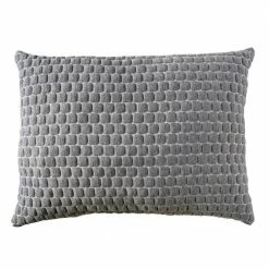 Gray Memory Gel Twin Size Pillow with Stretched Knit Cover by Benjara