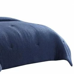 Alice 5- Piece Navy Blue Textured Microfiber Queen Comforter Set by Benjara -Better Trends Sales Store benjara bedding sets bm277009 1f 1000