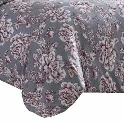 Tyler 8- Piece Gray Floral Print Microfiber Queen Bed Comforter Set by Benjara -Better Trends Sales Store benjara bedding sets bm277013 4f 1000