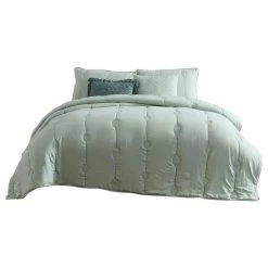 Alice 5-Piece Sea Green Microfiber Queen Comforter Set by Benjara -Better Trends Sales Store benjara bedding sets bm277181 31 1000