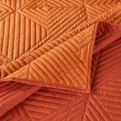Ahab 2-Piece Orange Diamond Quilting Design Velvet Twin Quilt Set by Benjara 11 Ahab 2-Piece Orange Diamond Quilting Design Velvet Twin Quilt Set by Benjara -Better Trends Sales Store benjara bedding sets bm280411 1f 1000