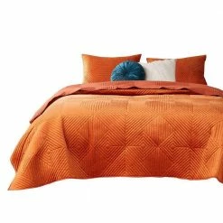 Ahab 2-Piece Orange Diamond Quilting Design Velvet Twin Quilt Set by Benjara 13 Ahab 2-Piece Orange Diamond Quilting Design Velvet Twin Quilt Set by Benjara -Better Trends Sales Store benjara bedding sets bm280411 31 1000