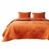 Ahab 2-Piece Orange Diamond Quilting Design Velvet Twin Quilt Set by Benjara -Better Trends Sales Store benjara bedding sets bm280411 64 1000