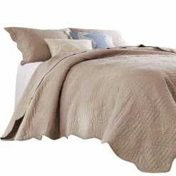 Esen 3- Piece Taupe Brown Quilted Nautical Design Microfiber King Size Quilt Set by Benjara 10 Esen 3- Piece Taupe Brown Quilted Nautical Design Microfiber King Size Quilt Set by Benjara -Better Trends Sales Store benjara bedding sets bm280426 4f 1000