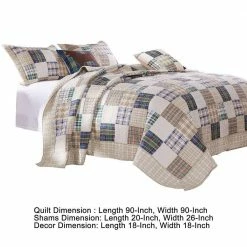 Cari 5-Piece Multi-Color Traditional Plaid Pattern Cotton Full Quilt Set by Benjara -Better Trends Sales Store benjara bedding sets bm280432 44 1000