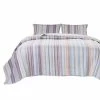 Ysa 3-Piece Multi-Color Pastel Striped Soft Cotton Queen Quilt Set by Benjara 1 Ysa 3-Piece Multi-Color Pastel Striped Soft Cotton Queen Quilt Set by Benjara -Better Trends Sales Store benjara bedding sets bm280435 64 1000