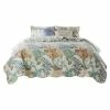 Wade 5-Piece Multi-Color Floral Pattern Microfiber Full Quilt Set with Ocean Design and Scalloped Edges by Benjara -Better Trends Sales Store benjara bedding sets bm281992 64 1000