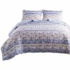 Joa 2-Piece Blue and white Floral Print Microfiber Twin Quilt Set with Lace Trim by Benjara 1 Joa 2-Piece Blue and white Floral Print Microfiber Twin Quilt Set with Lace Trim by Benjara -Better Trends Sales Store benjara bedding sets bm282007 64 1000