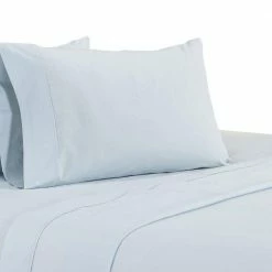 Matt 4-Piece Light Blue Solid Soft Organic Cotton Full Bed Sheet Set by Benjara -Better Trends Sales Store benjara sheet sets bm276821 4f 1000