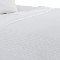 Matt 4-Piece White Stripes Organic Cotton California King Bed Sheet Set by Benjara -Better Trends Sales Store benjara sheet sets bm276825 1f 1000