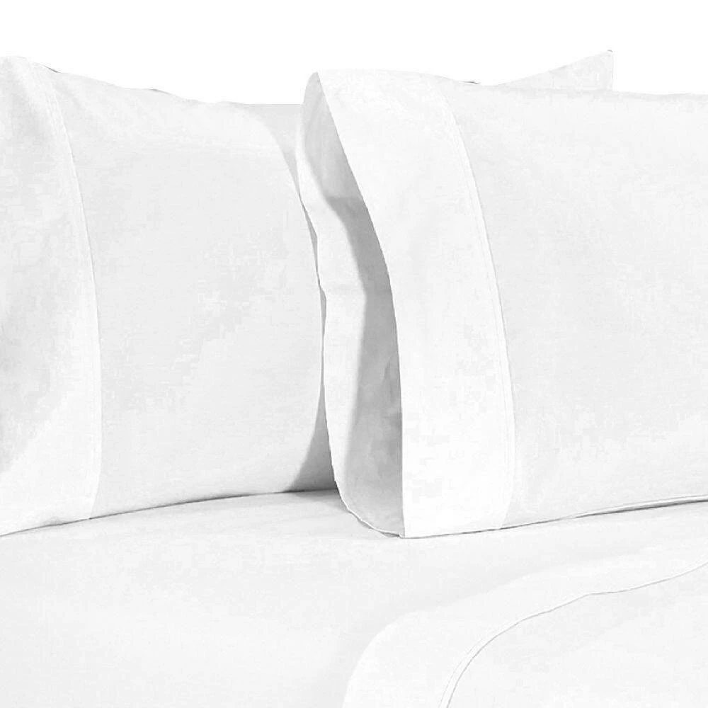 Matt 4-Piece White Solid Soft Organic Cotton California King Bed Sheet Set by Benjara 4 Matt 4-Piece White Solid Soft Organic Cotton California King Bed Sheet Set by Benjara - Image 2