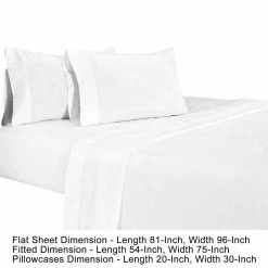 Matt 4- Piece White Soft Organic Cotton Full Bed Sheet Set by Benjara -Better Trends Sales Store benjara sheet sets bm276836 44 1000