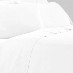 Minka 4-Piece White Solid Soft Antimicrobial Microfiber Twin Bed Sheet Set by Benjara -Better Trends Sales Store benjara sheet sets bm276840 4f 1000