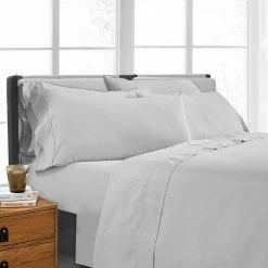 Minka 6-Piece Gray Solid Soft Antimicrobial Microfiber Queen Bed Sheet Set by Benjara -Better Trends Sales Store benjara sheet sets bm276847 fa 1000
