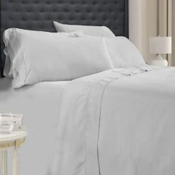 Minka 6-Piece Gray Solid Soft Antimicrobial Microfiber King Bed Sheet Set by Benjara -Better Trends Sales Store benjara sheet sets bm276848 31 1000