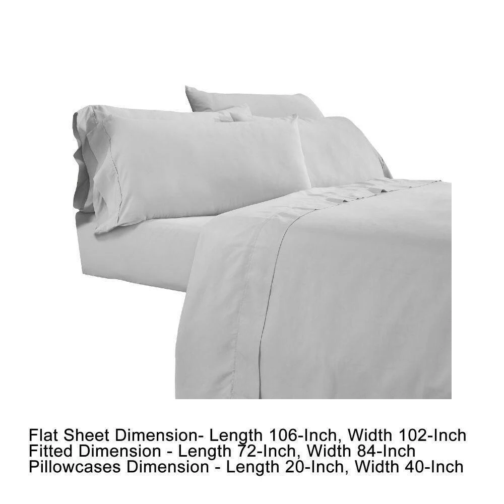 Minka 6-Piece Gray Solid Antimicrobial Microfiber California King Bed Sheet Set by Benjara 7 Minka 6-Piece Gray Solid Antimicrobial Microfiber California King Bed Sheet Set by Benjara - Image 5