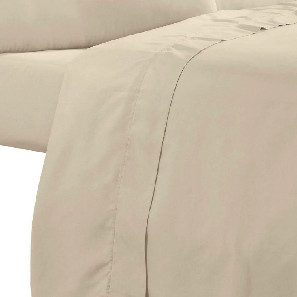 Minka 6-Piece Beige Solid Antimicrobial Microfiber Full Bed Sheet Set by Benjara 7 Minka 6-Piece Beige Solid Antimicrobial Microfiber Full Bed Sheet Set by Benjara - Image 5