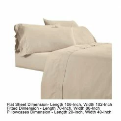 Minka 6-Piece Beige Solid Soft Antimicrobial Microfiber King Bed Sheet Set by Benjara -Better Trends Sales Store benjara sheet sets bm276853 44 1000
