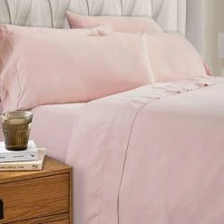 Minka 6-Piece Pink Solid Antimicrobial Microfiber Full Bed Sheet Set by Benjara -Better Trends Sales Store benjara sheet sets bm276856 31 1000