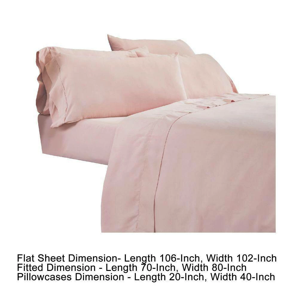 Minka 6-Piece Pink Solid Soft Antimicrobial Microfiber King Bed Sheet Set by Benjara 7 Minka 6-Piece Pink Solid Soft Antimicrobial Microfiber King Bed Sheet Set by Benjara - Image 5