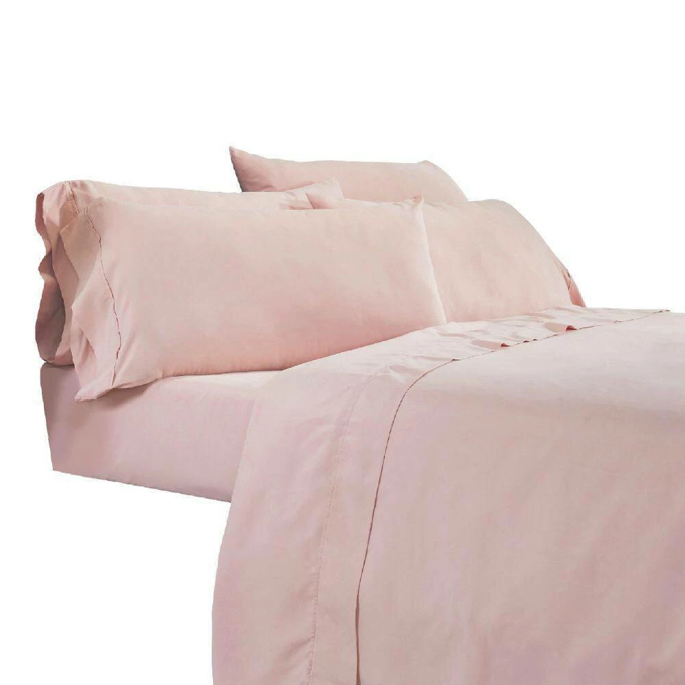 Minka 6-Piece Pink Solid Antimicrobial Microfiber California King Bed Sheet Set by Benjara 8 Minka 6-Piece Pink Solid Antimicrobial Microfiber California King Bed Sheet Set by Benjara - Image 6