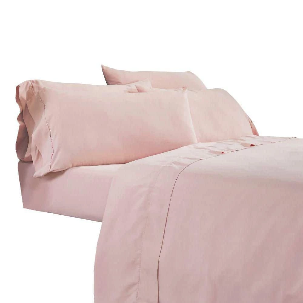 Minka 6-Piece Pink Solid Antimicrobial Microfiber California King Bed Sheet Set by Benjara 3 Minka 6-Piece Pink Solid Antimicrobial Microfiber California King Bed Sheet Set by Benjara