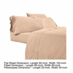 Minka 6-Piece Sand Pink Solid Soft Antimicrobial Microfiber Queen Bed Sheet Set by Benjara -Better Trends Sales Store benjara sheet sets bm276862 44 1000