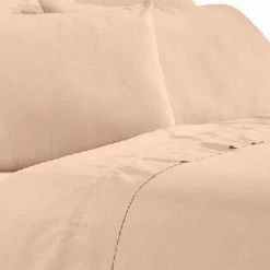 Minka 6-Piece Sand Pink Solid Soft Antimicrobial Microfiber Queen Bed Sheet Set by Benjara -Better Trends Sales Store benjara sheet sets bm276862 4f 1000