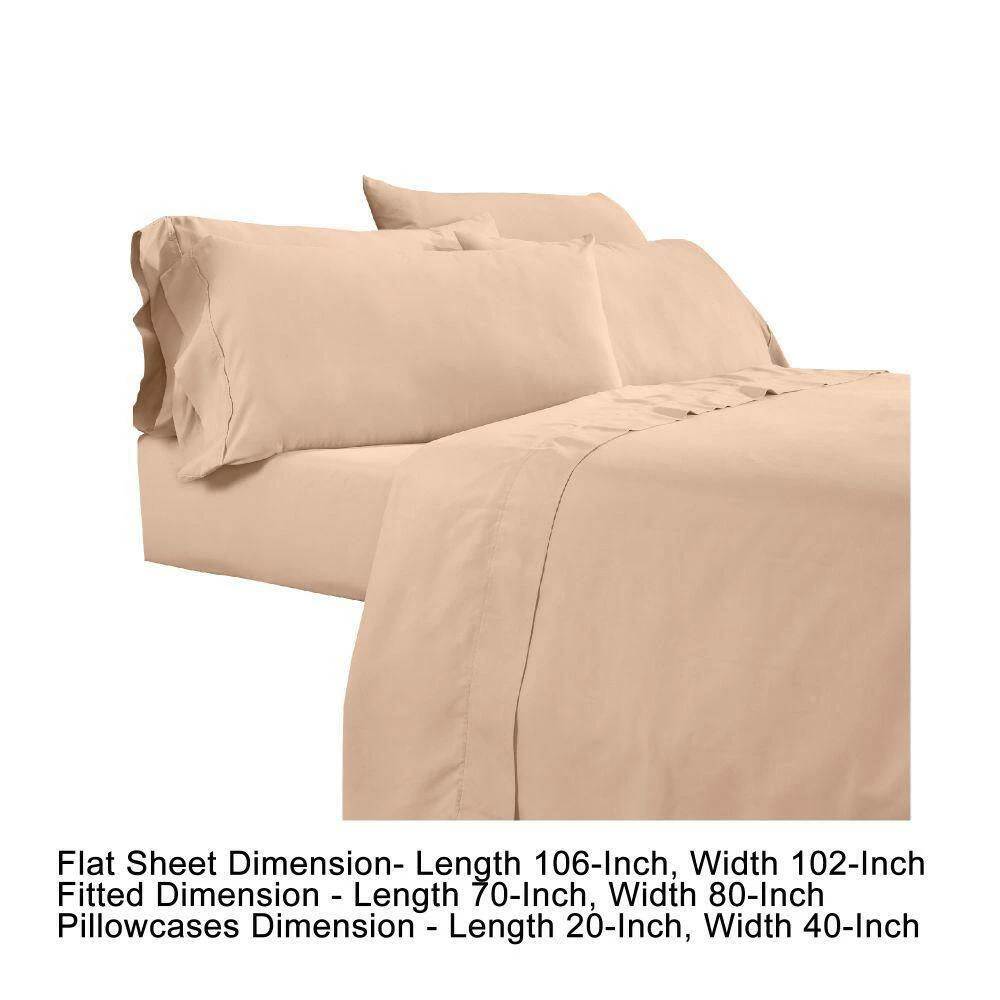 Minka 6-Piece Sand Pink Solid Antimicrobial Microfiber King Bed Sheet Set by Benjara 7 Minka 6-Piece Sand Pink Solid Antimicrobial Microfiber King Bed Sheet Set by Benjara - Image 5