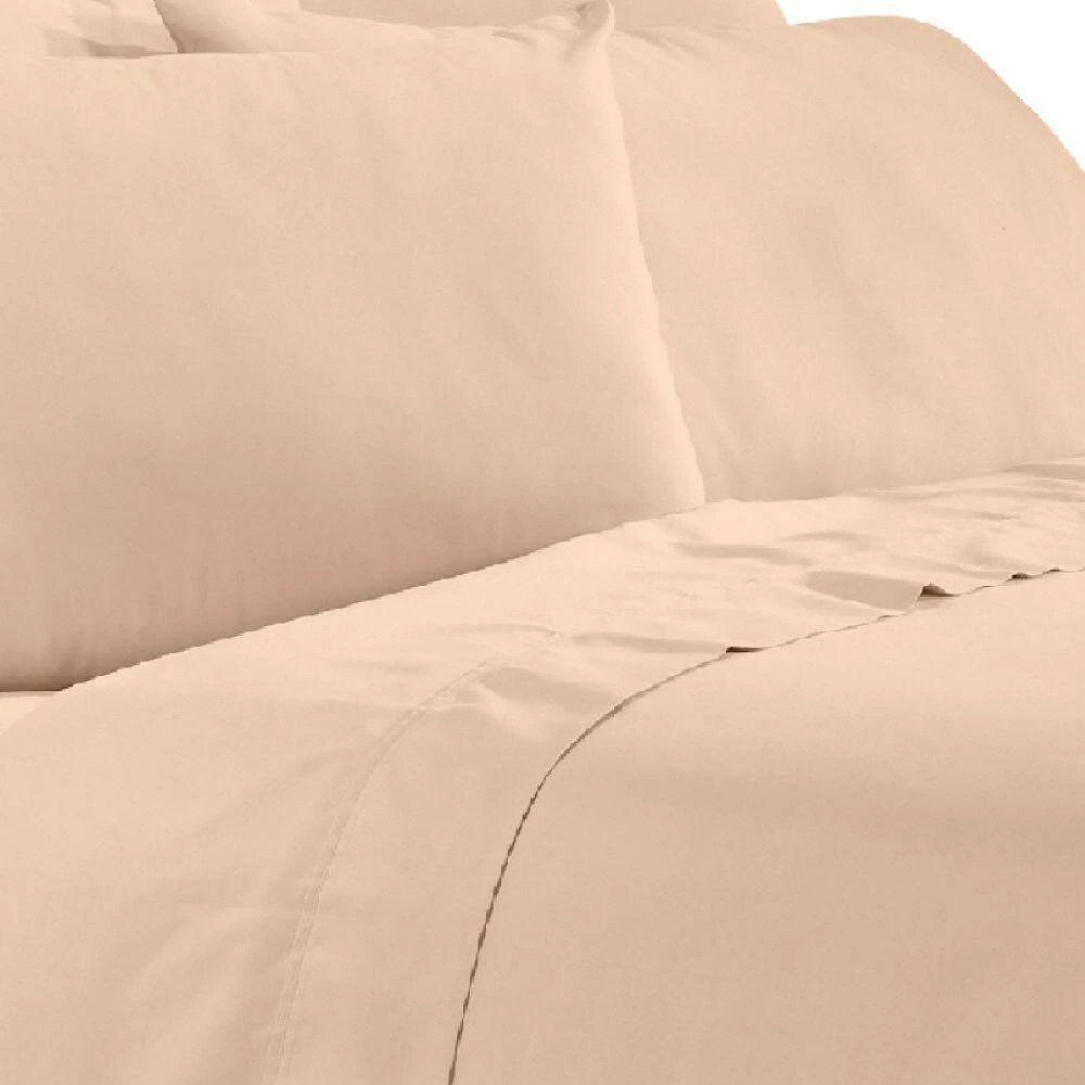 Minka 6-Piece Sand Pink Solid Antimicrobial Microfiber King Bed Sheet Set by Benjara 5 Minka 6-Piece Sand Pink Solid Antimicrobial Microfiber King Bed Sheet Set by Benjara - Image 3
