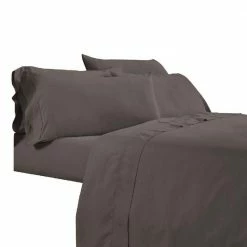 Minka 6-Piece Dark Brown Solid Soft Antimicrobial Microfiber Queen Bed Sheet Set by Benjara