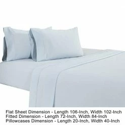 Matt 4-Piece Light Blue Solid Soft Organic Cotton California King Bed Sheet Set by Benjara -Better Trends Sales Store benjara sheet sets bm276880 44 1000