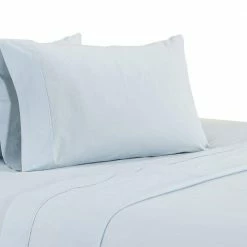 Matt 4-Piece Light Blue Solid Soft Organic Cotton California King Bed Sheet Set by Benjara -Better Trends Sales Store benjara sheet sets bm276880 4f 1000