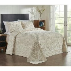 Ardent Collection 3-Piece Beige Full 100% Cotton Bedspread Set by Better Trends -Better Trends Sales Store better trends bedding sets bsardobe 4f 1000