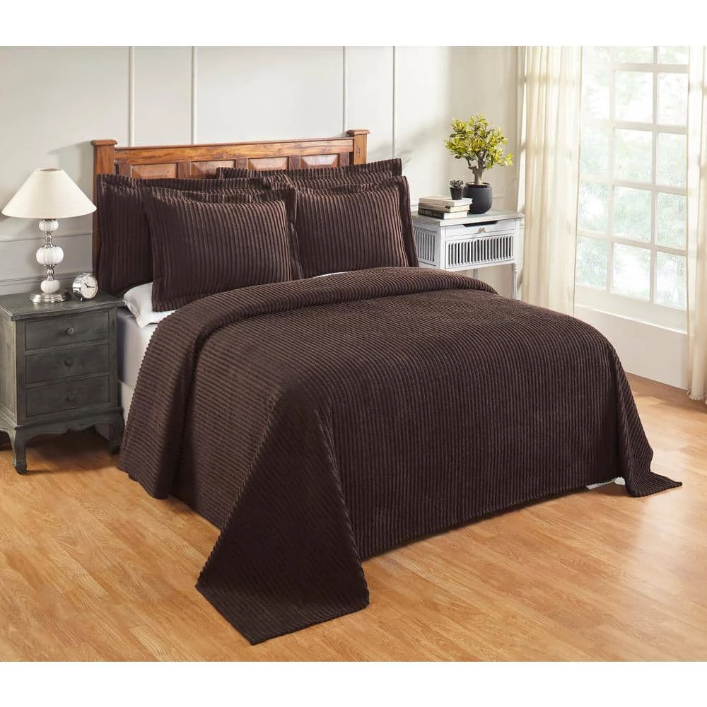 Jullian Collection 3-Piece Chocolate King 100% Cotton Tufted Unique Luxurious Bedspread Set by Better Trends 3 Jullian Collection 3-Piece Chocolate King 100% Cotton Tufted Unique Luxurious Bedspread Set by Better Trends
