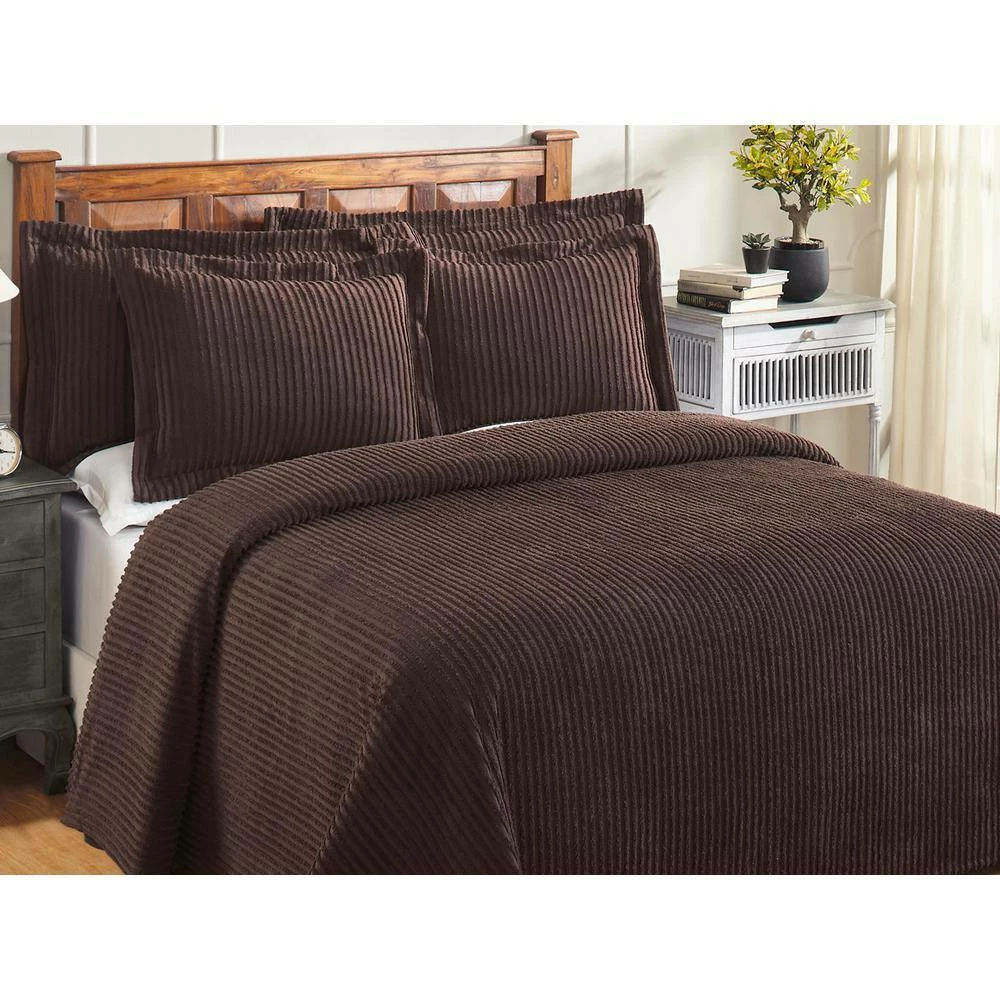 Jullian Collection 3-Piece Chocolate King 100% Cotton Tufted Unique Luxurious Bedspread Set by Better Trends 5 Jullian Collection 3-Piece Chocolate King 100% Cotton Tufted Unique Luxurious Bedspread Set by Better Trends - Image 3